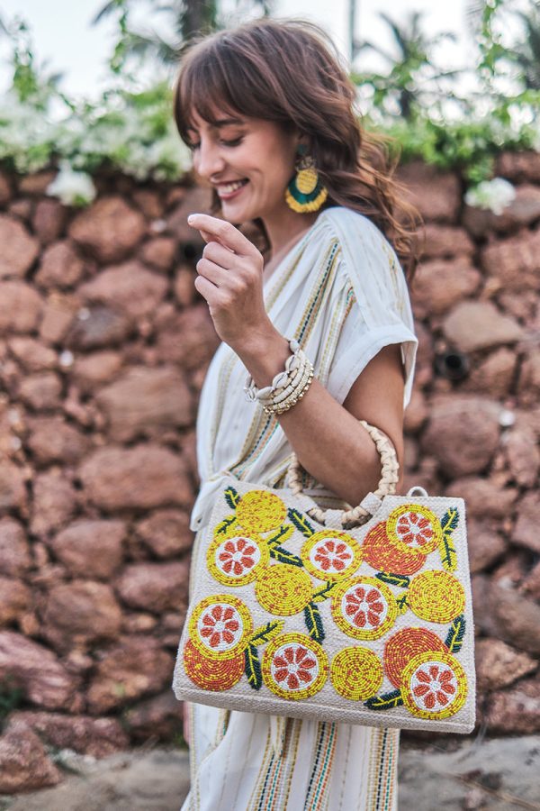 Orange Beaded Handbag - Image 6