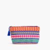Vibrant Handwoven Jacquard Makeup Pouch with Mexican Stripes