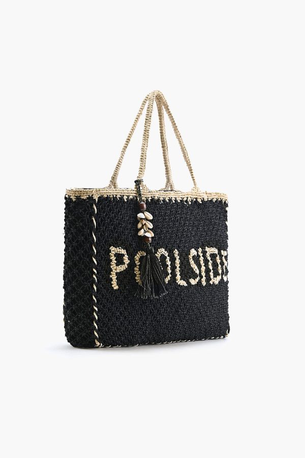 Black 'Poolside' Jute Macrame Tote - Image 3