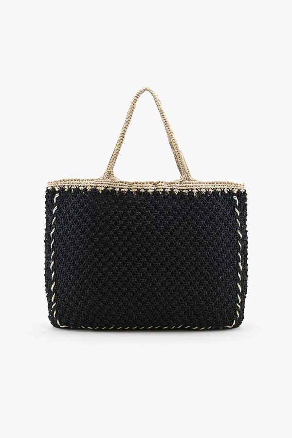 Black 'Poolside' Jute Macrame Tote - Image 4