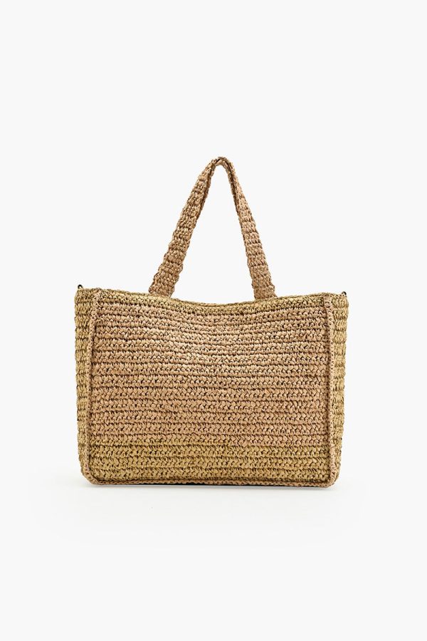 Bali Beaded Shell Raffia Tote - Image 4