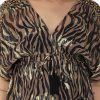 Black Zebra Shiny Cover Up Dress - Image 4