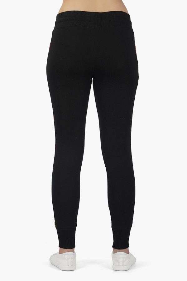 Black Pants with Embroidered Side seam - Image 4