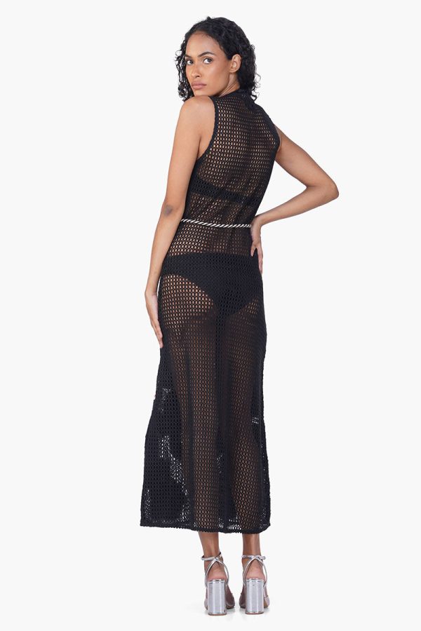 Maison Black Embroidered Maxi Dress - Image 4