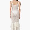 Jennifer White Crochet Lace Fabric Double Frill Cover Up - Image 4